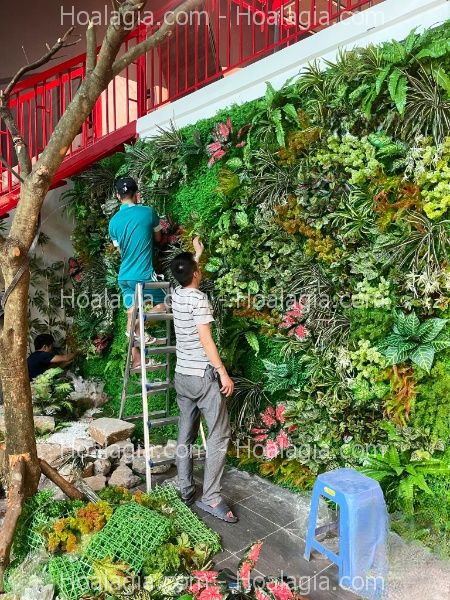 tường cây giả quận 8 hcm tường cây giả quận 8 hcm