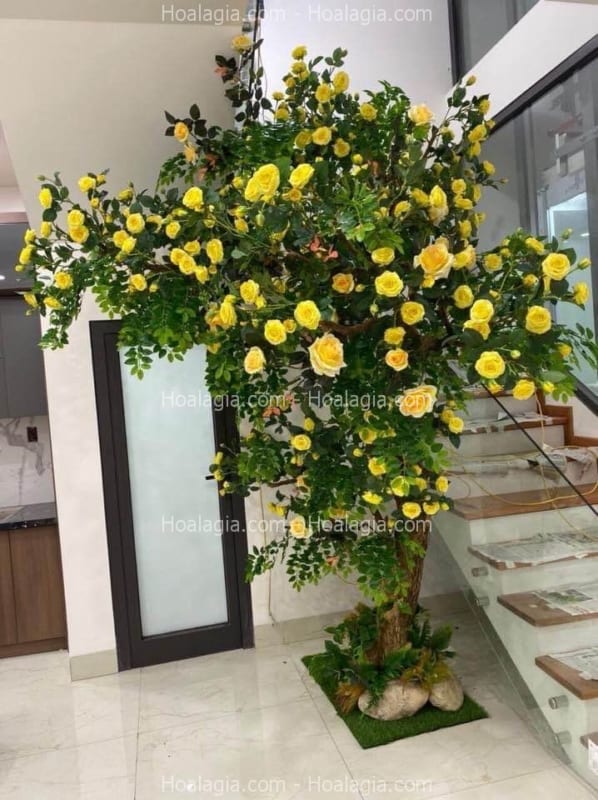 cây hoa hồng giả trang trí nhà