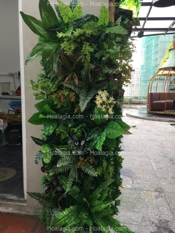 Tường cây nhựa dán tường tại nha trang