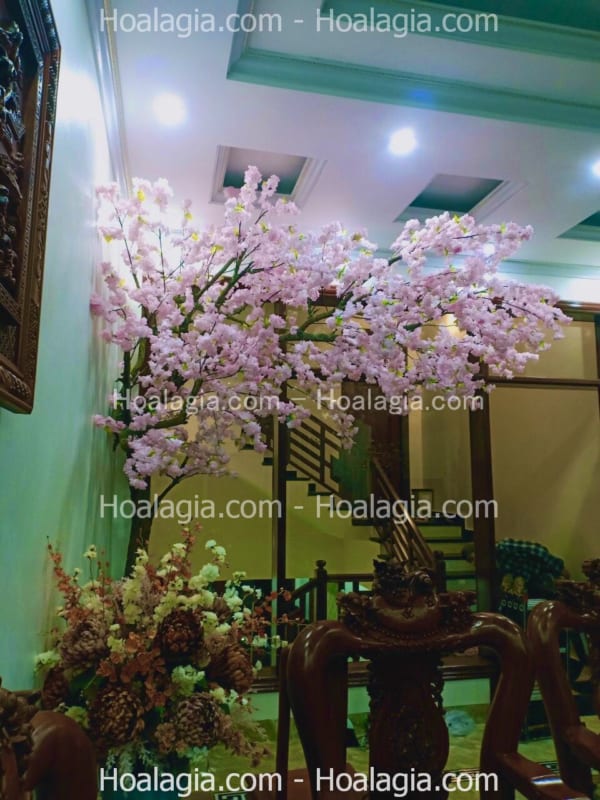 cây hoa anh đào giả trang trí phòng khách hà nội