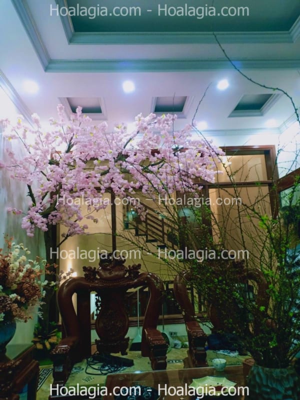 cây hoa anh đào giả trang trí phòng khách hà nội