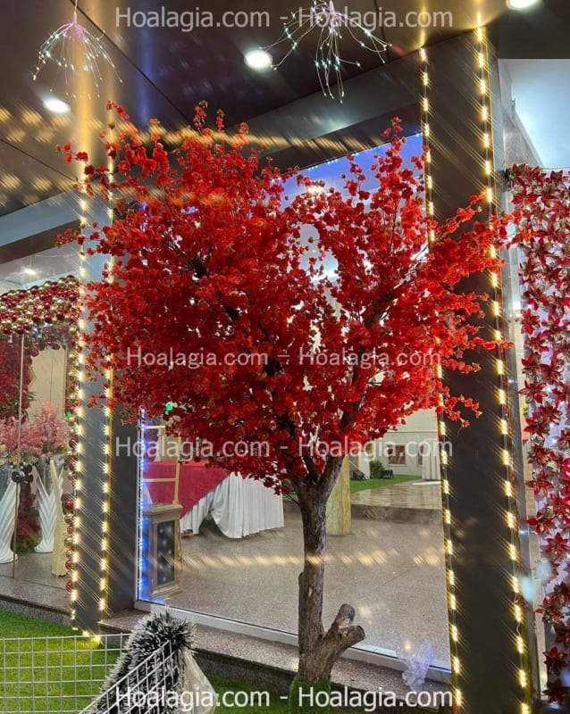 cây hoa đào đỏ giả giá rẻ